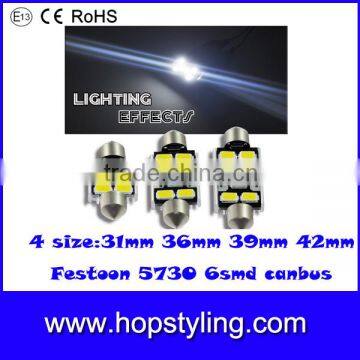 Super bright 36mm 6SMD 5730 t10 License/number plate lights,car led auto bulb