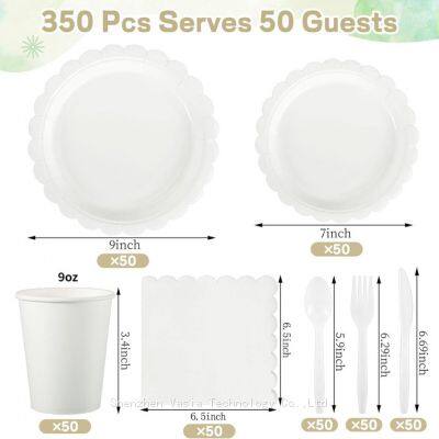 175-Piece Disposable Party Tableware Kits - Plates, Cups & Cutlery for Bulk Orders