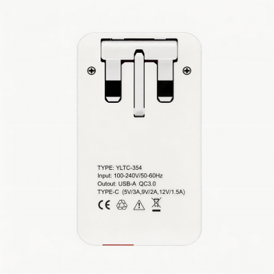 USB/USB-C 20W GaN Fast Charging Folding Slim Travel Charger Card Thin UK Plug photo-2
