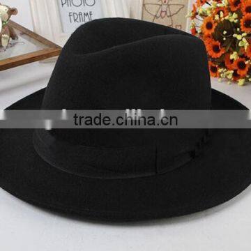 Wholesale Sakkas Grant Western Style Short Brim Wool Fedora Hat Fashionable Europen Vintage Style Mens Wool Felt Fedora Hat photo-4