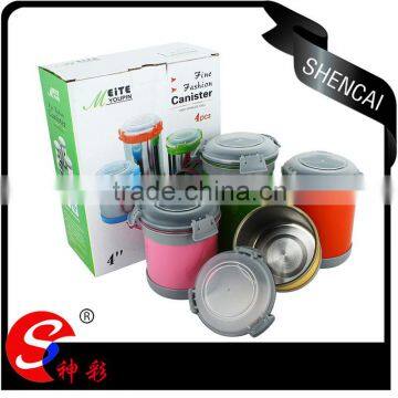 4pcs Stainless Steel Sealed Canister Set/ Tea Coffee Sugar Jar Canister/ Spice Storage Bottle photo-3