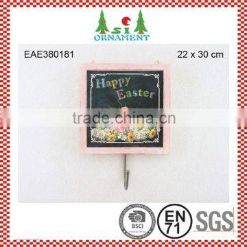 Wooden wall hanging with hook for easter decor