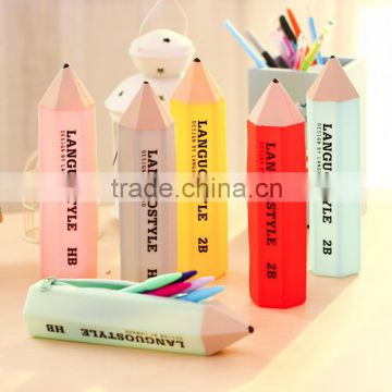 Colorful pencil shape pen cases/silicone pen bag