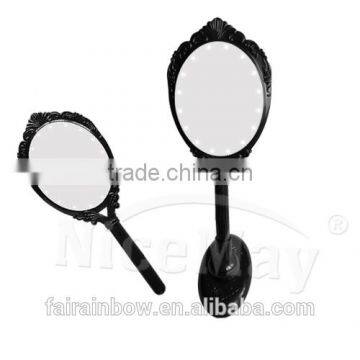 Desktop Mirror Rotating Lighting Makeup Mirror Round Compact Mirror