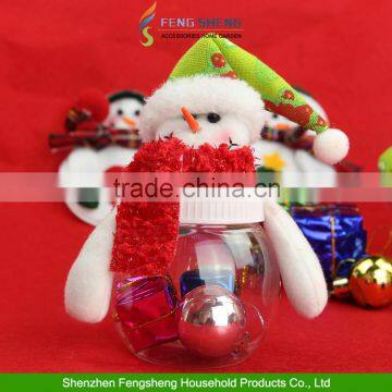 Santa Clear Plastic Storage Bottle Holder Christmas Candy Bags