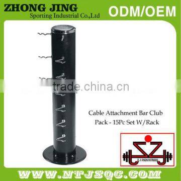 15 Piece Cable Attachment Club Pack With Rack&Cable Attachment&Straight Bar With Revolving Hanger photo-3