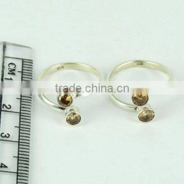 Excellent !! Brown CZ 925 Sterling Silver Toe Rings, Silver Jewelry India, Online Silver Jewelry