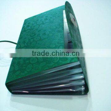 A4 hard cover file folder with plastic divider pockets