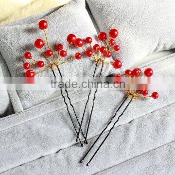 Delicate Latest Lady Wedding Flower Pearls Hairpins White Bridal Fashion Hair Jewelry Accessories photo-2