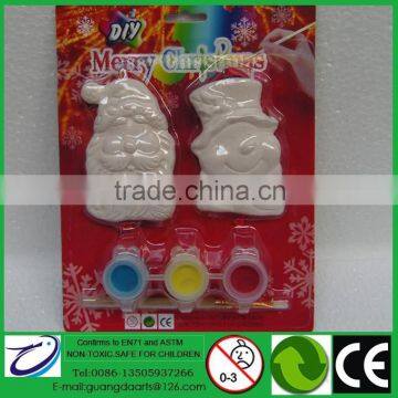 Most Popular DIY Gifts for Christmas Decoration Santa & Snowman Design with 3 color painting 1 brush