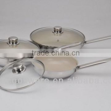 Stainless Steel 18/8 frypan with white ceramic coating