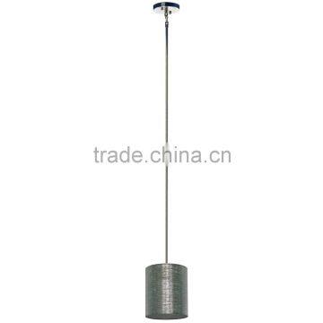 1 light pendant(Lustre/La arana) in chrome finish with round 8" starlight weave fabric shade