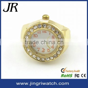 high quality quartz stainless finger ring watch ladies cross watches