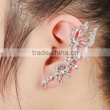 YiWu Factory Direct Rhinestone Rivet Punk Style Ear Cuff Gold Earrings Jewelry