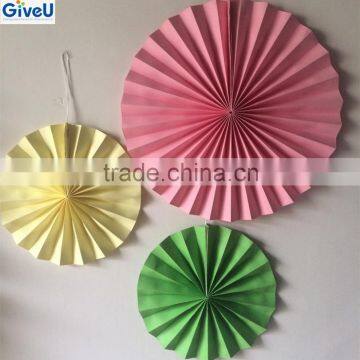 Pure Color 90gsm Woodfree Paper Fan Paper Hanging Decoration Baby Shower Party