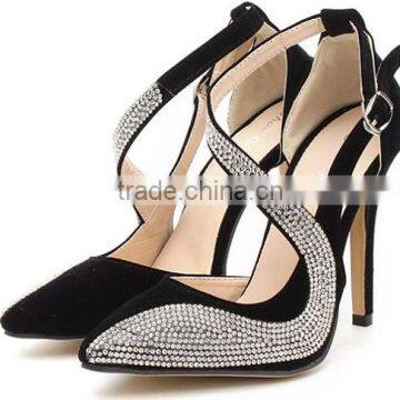 black white crystal rhinestone high heel shoes