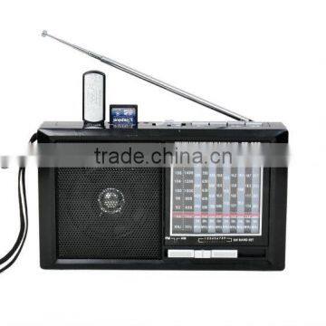 Hot Sale Strap AM/FM/SW 11 Brand USB SD Portable Multiband Radio