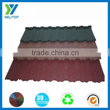 New popular lightweight color stone coated steel roofing tile