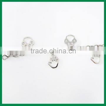 Simple Paw Zinc Alloy Charms Metal Bracelets
