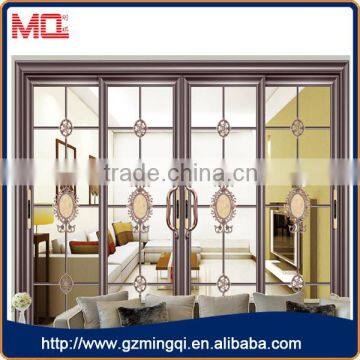 luxurious looks 4 panel tempered glass balcony sliding door design with decoration design