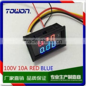 Dual LED Digital DC100V 10A Voltmeter Ammeter Voltage Amps Meter Power DC4.5~30V