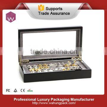 Custom design display cufflink box black(WH-0312)