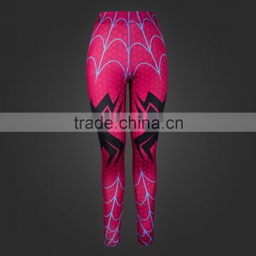 Woman Body Fitted Leggings / Tights Full Sublimated with Spiderman Webbing design