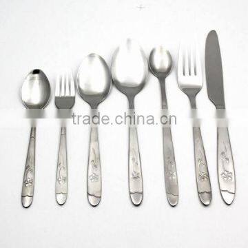 LBY 18-0 stainless steel tableware sets with flower handle