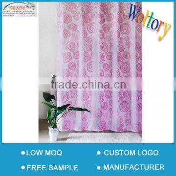 Easy installation with C hook bath hotel cotton shower curtain