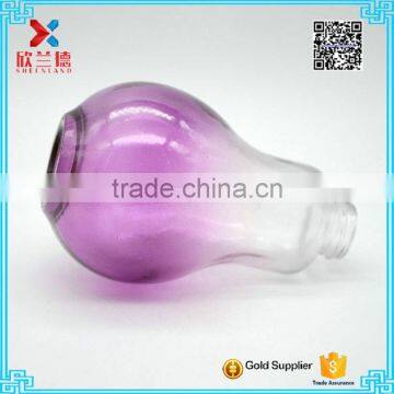 New Arrival!! Unique Color Glass Bottle, Bulb Colored Lamp Bulb Bottle, 200ml Purple Bulb Bottle for Beverage With Silver Cap photo-6