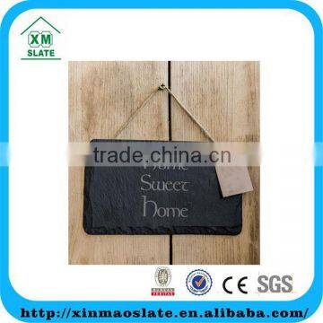 slate home sign with logo