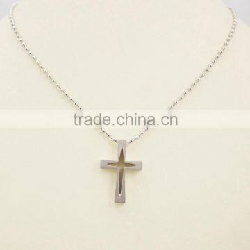 Silver Hollow Cross Pendant Fashion Men Necklace photo-6