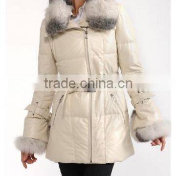 winter women down jackets raccoon fur in collar and cuff from China Tangshan Yanuo Garment Co.,Ltd