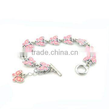 popular butterfly enamel charm bracelet for girls