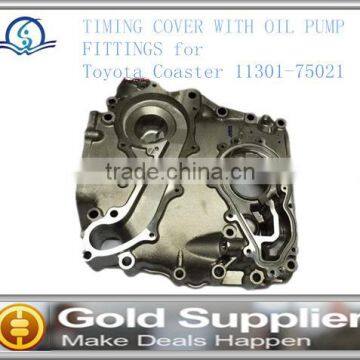 Brand Newfor Timing cover with oil pump fittings for Toyota Coaster 11301-75021 with high quanlity and low price.