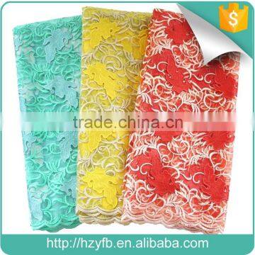 Most fashion lace embroidery fabric french net lace lady dress net fabrics for dresses