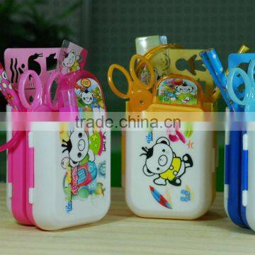 School/Office Cartoon Stationery/Gift Pen/pencil Holder/Container/Box Set For Children/Students/kids(6 pieces set)