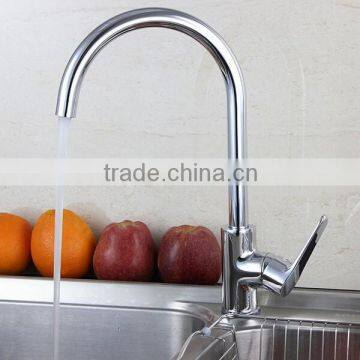 Brass body chrome finish single handle sink mixer cold and hot water kitchen faucet