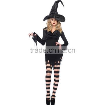 wholesale Oem Service party halloween costumes for women fancy dress black Gothic Witch Costume women adult cosplay