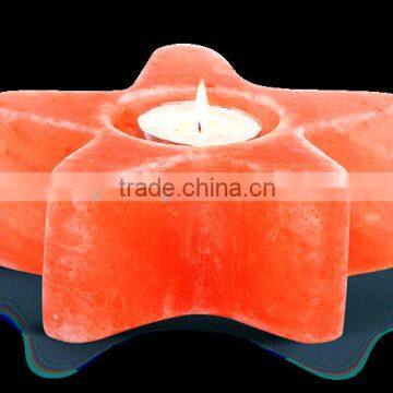 Star Shape Geometrical Himalayan Salt Tea Light Candle Holder (1 Hole )