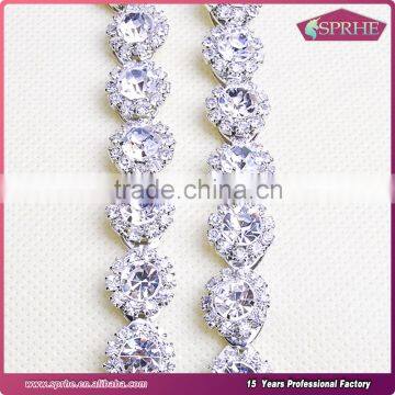 Bridal Rhinestone Cup Chain for Wedding Dress