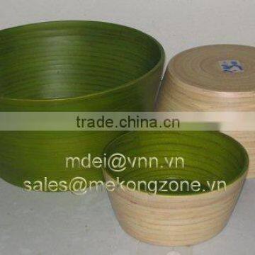 coiled bamboo bowl