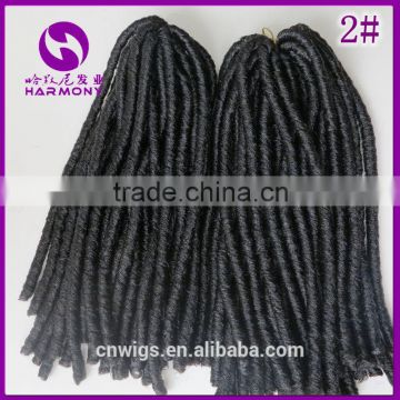 ( Color 2# ) HARMONY 18inch 110grams Darkest Brown soft dreadlocks weave hair / cheap synthetic hair extensions dreadlocks weave