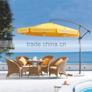 Aluminium frame rattan dining room furniture round table and chair set JJ-117TC