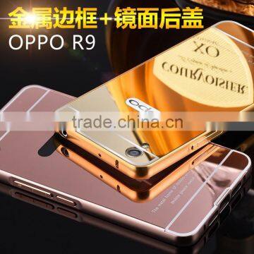 Hot sale Aluminum Bumper Cell Mirror Phone Case Cover For OPPO R9