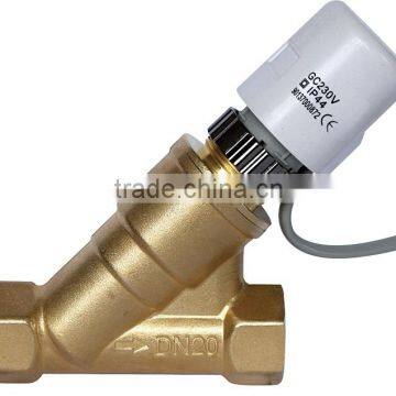SR204 AC24V 110V 220V Electric Two-way Dynamic Balancing Brass Valve for HVAC photo-2