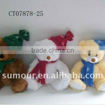 10" Christmas Bear plush doll