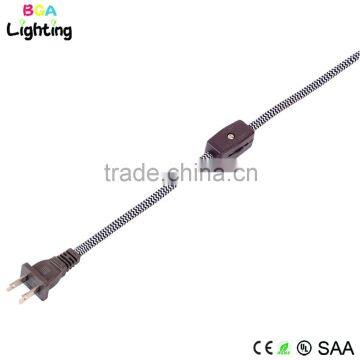 UL plug cord gear switch with braided power cord