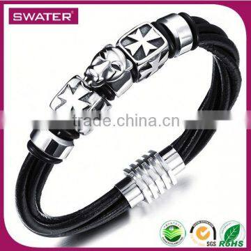 New 2016 Product Idea Leather Leopard Animal Bracelet For Men