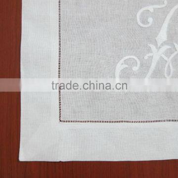 Monogram White Linen Table Runner photo-3